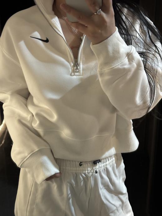 耐家纯色Logo刺绣半拉链半开襟卫衣（蕾姐M）（DQ5768） 商品图2