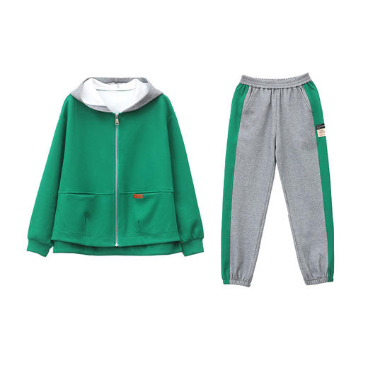 百媚生 棉质连帽开衫休闲运动套装女士卫衣卫裤两件套BKYLDS2306 商品图4