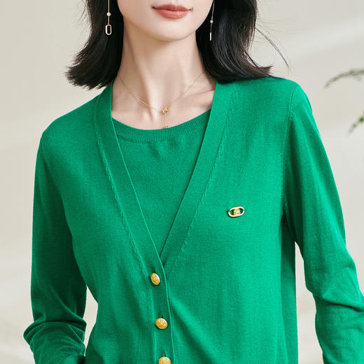 剩S/M 米思阳2026春季新款休闲慵懒风假两件针织衫宽松舒适羊毛上衣0778 商品图8