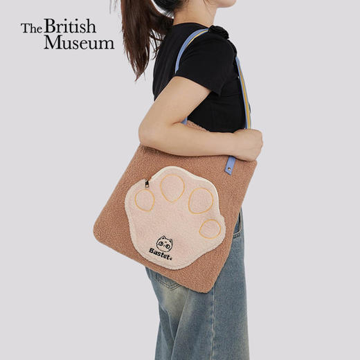 大英博物馆 巴斯特系列 猫爪拼接 羊羔包 托特单肩包 商品图0