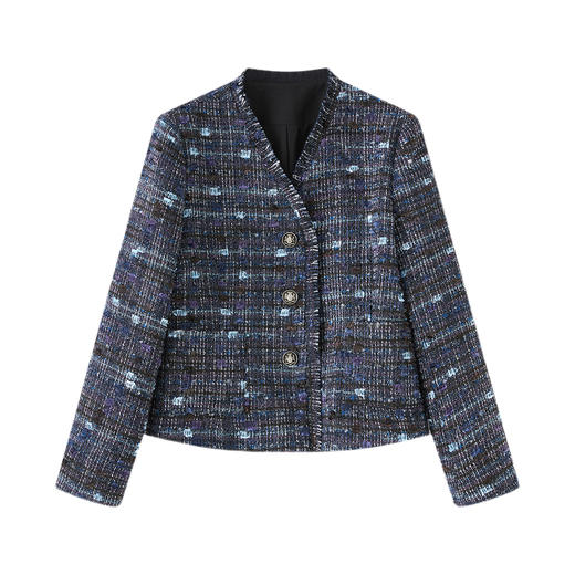 「高货wl」全新升级【铂金会员321/天猫429/差价108】(52904)洛诗琳法式小香风粗花呢外套2025秋冬时髦通勤收腰短外套wl52904 商品图4