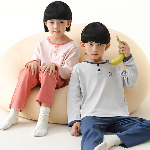 【专柜大牌品质】儿童春秋全棉睡衣 中大童翻领纯棉家居服套装 商品图1