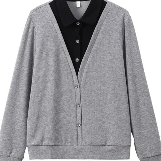 百媚生翻领衬衫假两件时尚洋气上衣2290 商品图4