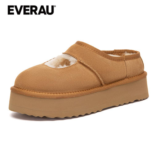 EVERAU冬季新款羊皮毛一体厚底玛丽珍女鞋 EA2074 商品图5