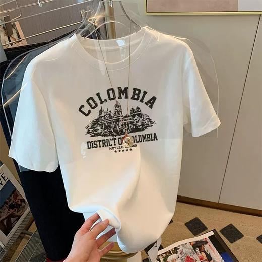 「99任选三件」梦惠妮230克重磅纯棉时尚印花T （新增21款印花）耐磨耐穿抗起球 男女同款 宽松显瘦 做工细致 更百搭！！ 拍单件不发货！！ 选3件加入购物车自动减 商品图7