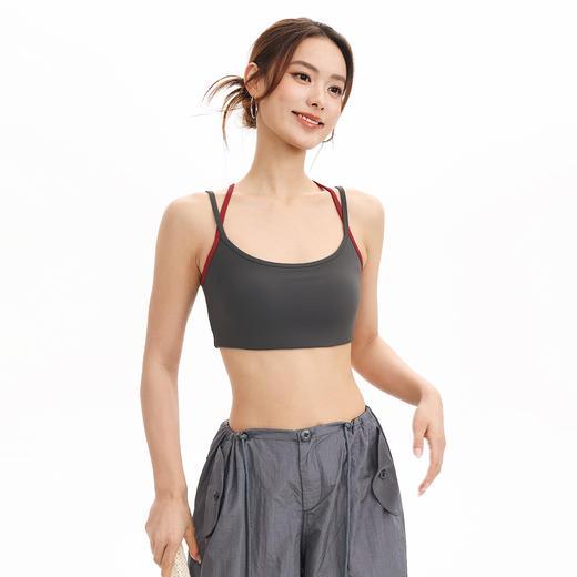 【限时秒】YOGACODE【火树银花系列】撞色双肩带运动内衣女固定杯性感吊带运动背心DWC125622 商品图2