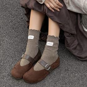 秋冬氛围感 气质天花板【梦惠妮 玛丽珍复古单鞋】一眼心动 轻奢极简 秋冬复古 柔软鞋底 舒适贴合不磨脚 脚感软糯  反绒皮单鞋 勃肯单鞋  #M663