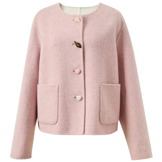 【100绵羊毛】三彩2025冬季新款双面呢大衣短款毛呢外套M 商品图4