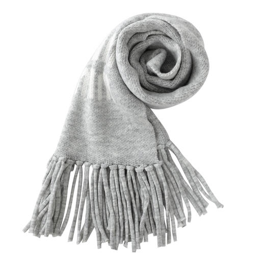 【绵羊毛】三彩2025新款知性miu系围巾围脖保暖字母提花氛围感灰 商品图4