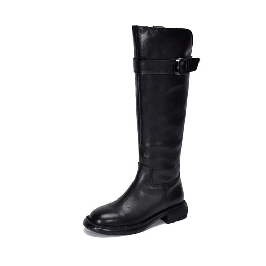 TN T6797-11高品质里外全皮中跟长筒靴不过膝真皮骑士靴 商品图4