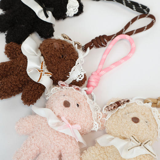 小熊头巾毛绒挂件钥匙扣-纪念日百货门店同款166596844 商品图0