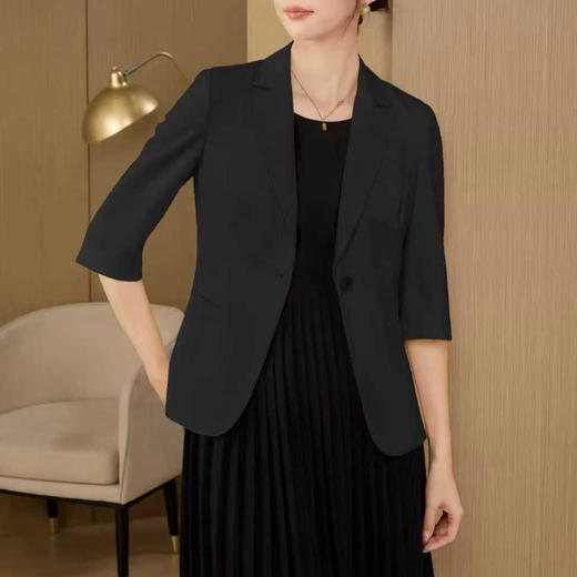 YBY Y521通勤西装外套一粒扣七分袖修身西服短外套 商品图1