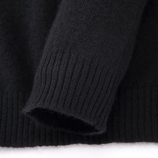 羚荌渼百搭时尚基础打底衫卷边圆领羊绒衫女针织毛衣 商品图4