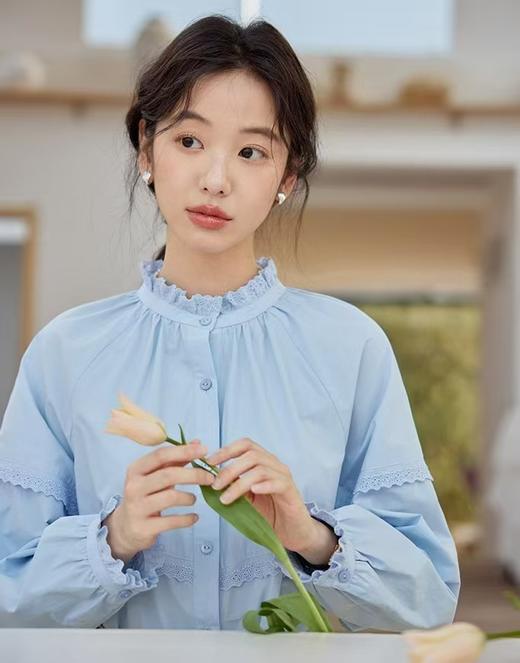 法式立领蕾丝花边长袖小宽松百搭衬衫 商品图7