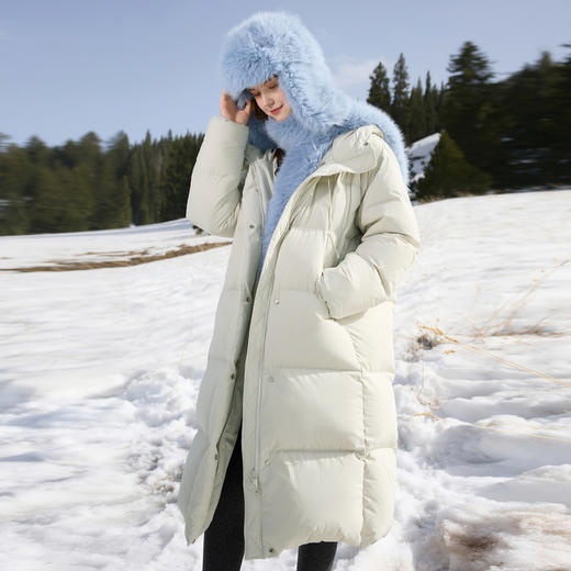 【90白鹅绒】三彩2025冬季新款宽松长款羽绒服防水易打理被子服M 商品图3