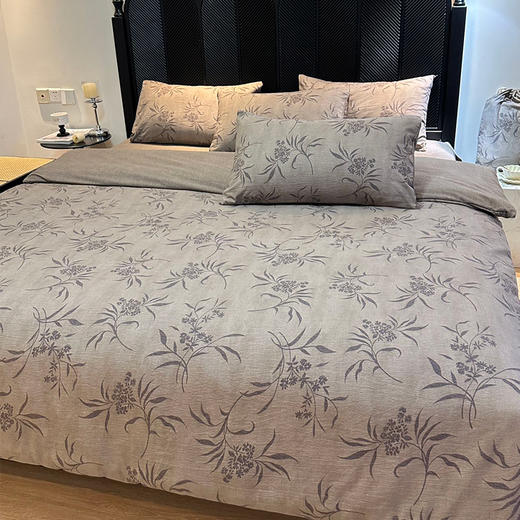 【天然原麻材质 柔软舒适 植物浸染】法式轻奢质感独特纹理原麻床品五件套 商品图6