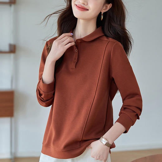 丁摩 卫衣女春秋款时尚洋气宽松遮肚子上衣打底衫5ZF-756 商品图1