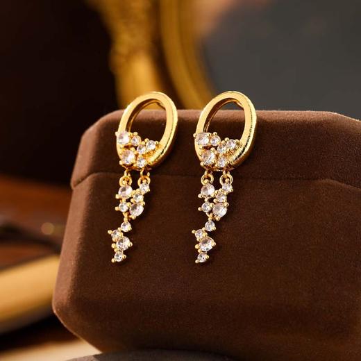 雀说 高级感星辰瀑布流苏耳钉LY-1093 商品图3