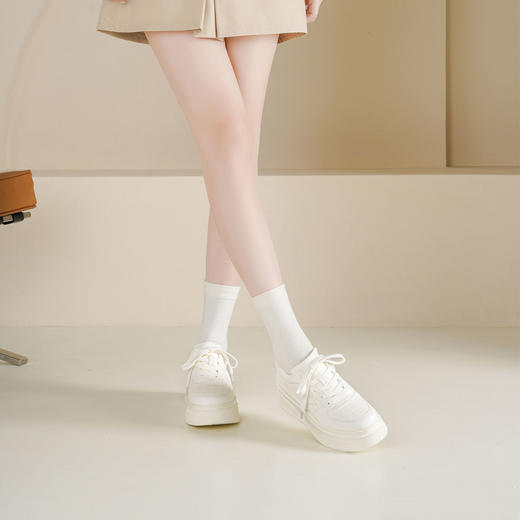 Westory2025年秋季超轻厚底简约小白鞋休闲运动鞋S25CM76821 商品图3