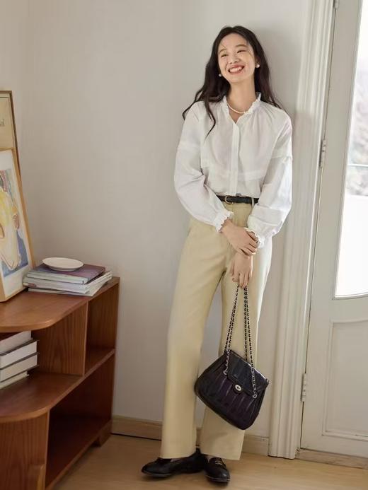 法式立领蕾丝花边长袖小宽松百搭衬衫 商品图3