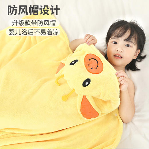 儿童洗澡斗篷浴巾速干【可爱纳米面料！浴瞬速湿干】绒婴儿宝宝可穿柔软吸水不掉毛卡通浴袍。ha 商品图1