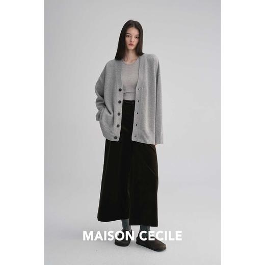 MAISON CECILE 三色|秋冬重磅高克重羊绒羊毛软糯厚实针织大开衫 商品图4