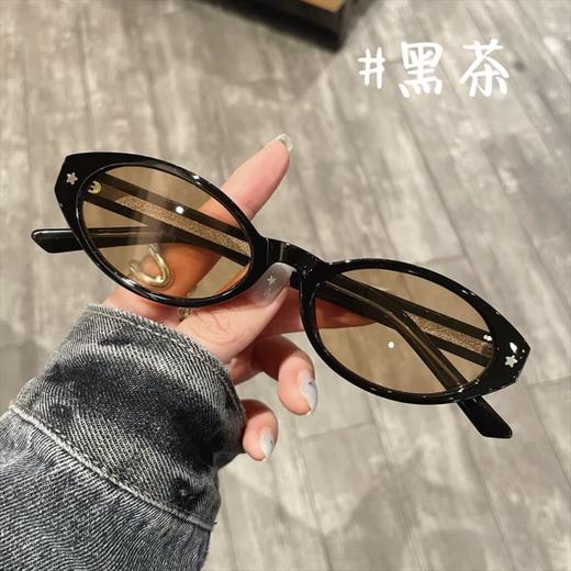 网红小猫眼墨镜 爆款茶色黑框 UV尼龙高清 防紫外线 可配度数 商品图0