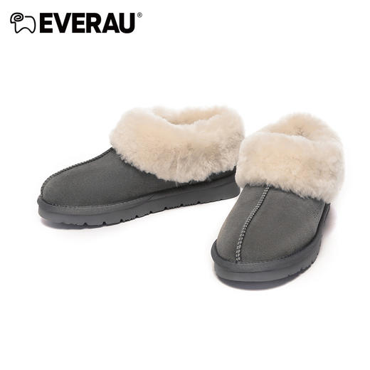 EVERAU秋冬轻软面包棉鞋居家或外出均可穿着休闲轻松 自在随性翻毛绒面男女同款便鞋EA2025 商品图2