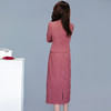 QYMTYH-99H233-Y连衣裙2025年新款秋季女装粉色设计感假两件中长款包臀一步裙 商品缩略图2