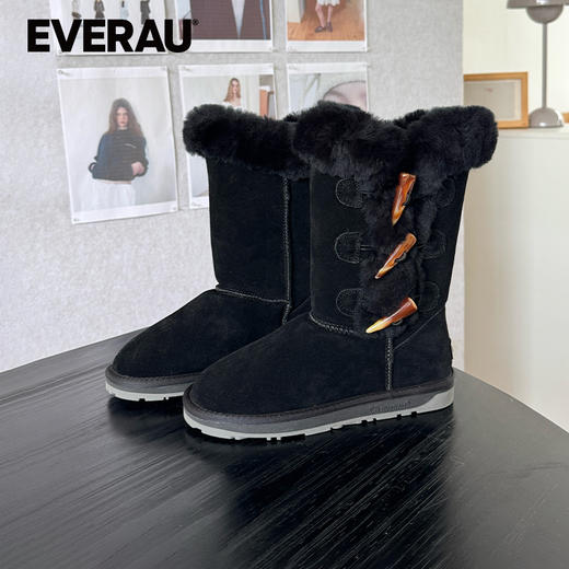 EVERAU羊毛一体雪地靴女士2025冬季新款中通女靴子UEA3024 商品图3