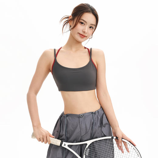 【限时秒】YOGACODE【火树银花系列】撞色双肩带运动内衣女固定杯性感吊带运动背心DWC125622 商品图3