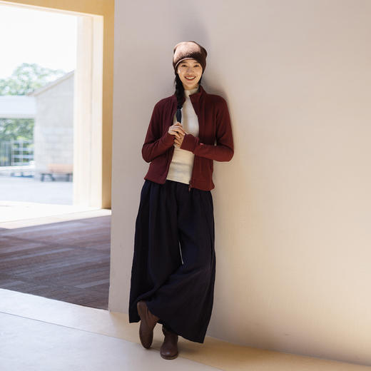 绽放女装686朵/绒感修身显瘦双开拉链半高领开襟短外套女秋冬新款 商品图2