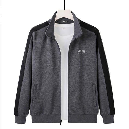 丁摩全棉新款运动套装男士春秋跑步运动服两件套灰色黑色普通长5ZF-8070 商品图4