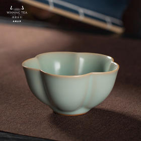 问鼎汝瓷天青复刻款大梅花杯