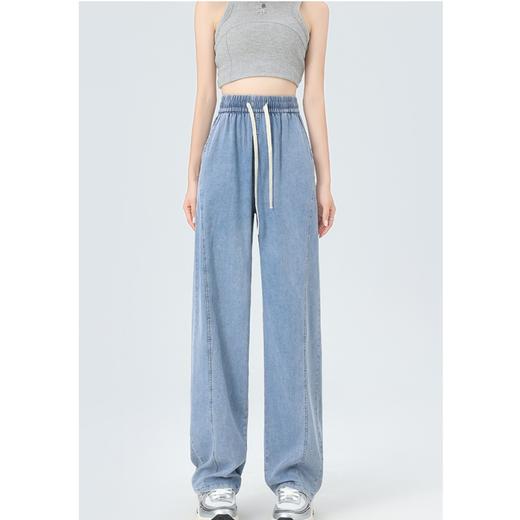 【奢姿好物推荐】轻薄垂坠 凉感防晒【梦惠妮 天丝香蕉牛仔裤】清凉裸感 遮肉显瘦 阔腿裤 宽松藏肉 修饰下身线条 时尚百搭版型设计 #M663 商品图3