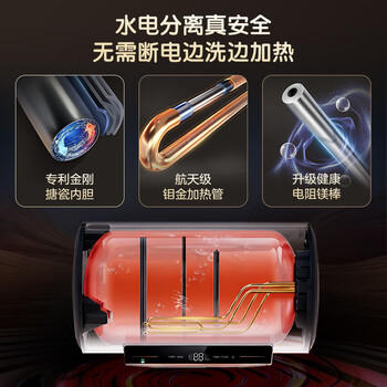 统帅海尔出品 60升电热水器京东自营上门安装 3300W变频速热 一级能效节能家用储水式LEC6002-AT3U1 商品图1