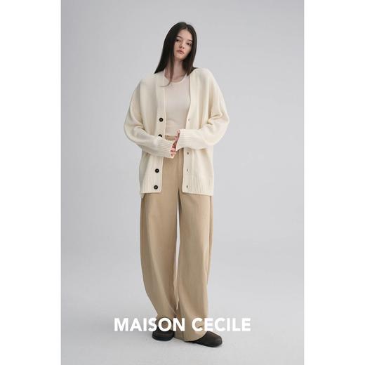 MAISON CECILE 三色|秋冬重磅高克重羊绒羊毛软糯厚实针织大开衫 商品图3