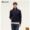 波顿秋冬男士长袖立领深蓝色针织衫卫衣高端拉链上衣MT025324 商品缩略图5