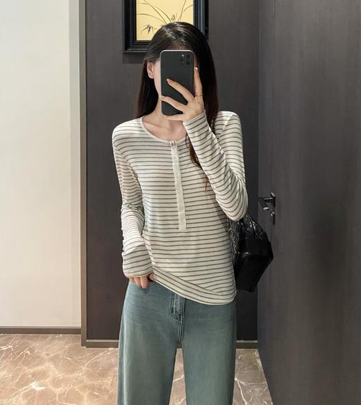 老米优品🎈 莱赛尔天丝+醋纤+羊毛《半扣开襟羊毛针织衫》 自带羊毛温润体感，醋酸天丝带来亲肤丝滑细腻享受 基础百搭，修身款式，拉伸腰线！ 商品图4