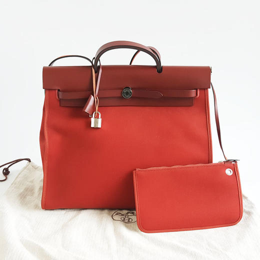 【95新】Hermes爱马仕Herbag红色帆布herbag 39手提单肩包中性款260925HS47 商品图1