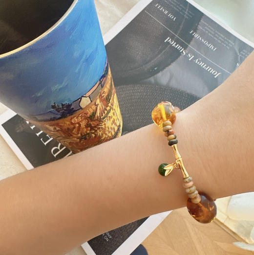 治愈系 日落 晨曦 和快乐的你 手串 爱心玛瑙 多色小玛瑙 琥珀 纯银 碧玉 满格的色彩 商品图11