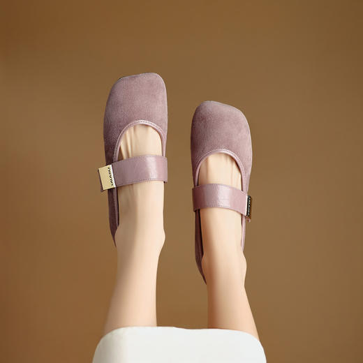 【预售5天】秋季新款法式超软羊皮舒适通勤浅口玛丽珍平底单鞋NJMK&K1657 商品图2