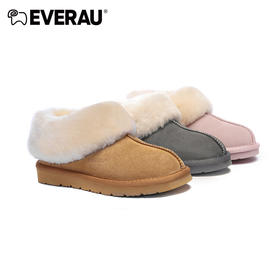 EVERAU秋冬轻软面包棉鞋居家或外出均可穿着休闲轻松 自在随性翻毛绒面男女同款便鞋EA2025