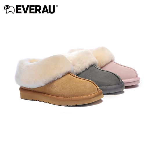 EVERAU秋冬轻软面包棉鞋居家或外出均可穿着休闲轻松 自在随性翻毛绒面男女同款便鞋EA2025 商品图0