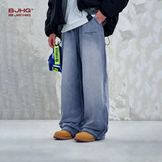 BJHG不计后果复古水洗卫裤男款秋季直筒功能性暖皮运动休闲裤子女 商品图1