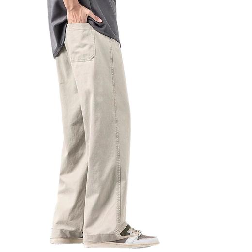 红览 纯棉休闲裤男款宽松垂感阔腿直筒裤2712 商品图4