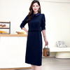 QYMYJ-25S20-Y娃娃领假两件连衣裙2025年春秋季新款女士优雅长袖中长款连衣裙 商品缩略图3
