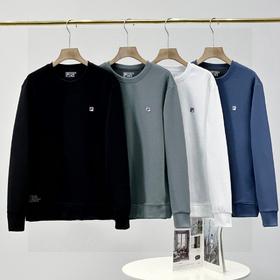 斐乐FILA2025秋冬季新款男女同款四色锦纶提花华夫格面料 加厚套头圆领卫衣！