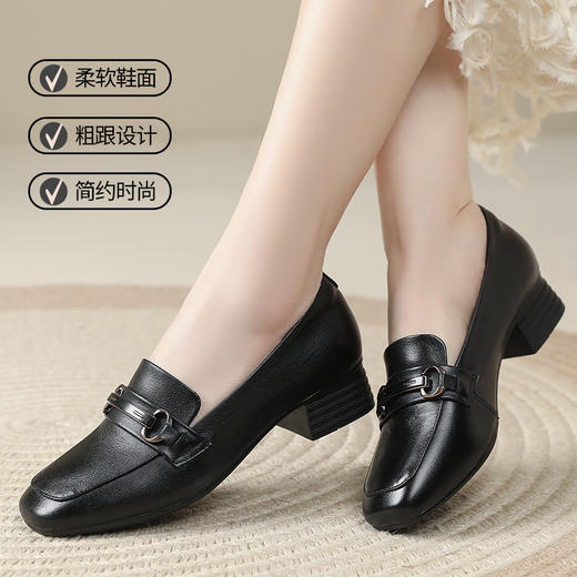 丁摩 真皮小皮鞋法式春秋女鞋软底防滑四季鞋乐福鞋女单鞋5ZF-6109 商品图3
