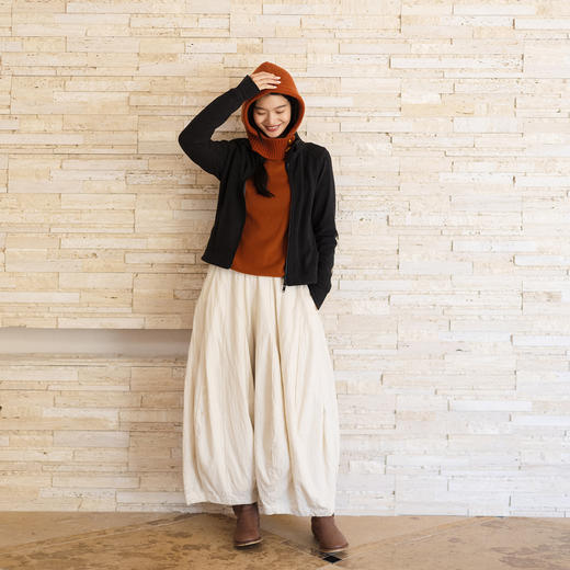 绽放女装686朵/绒感修身显瘦双开拉链半高领开襟短外套女秋冬新款 商品图3